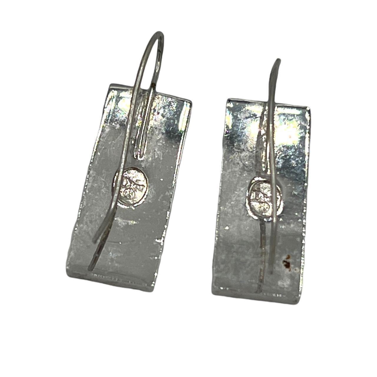 Christian Dior by John Galliano Blue and Silver Trotter Logo Earrings