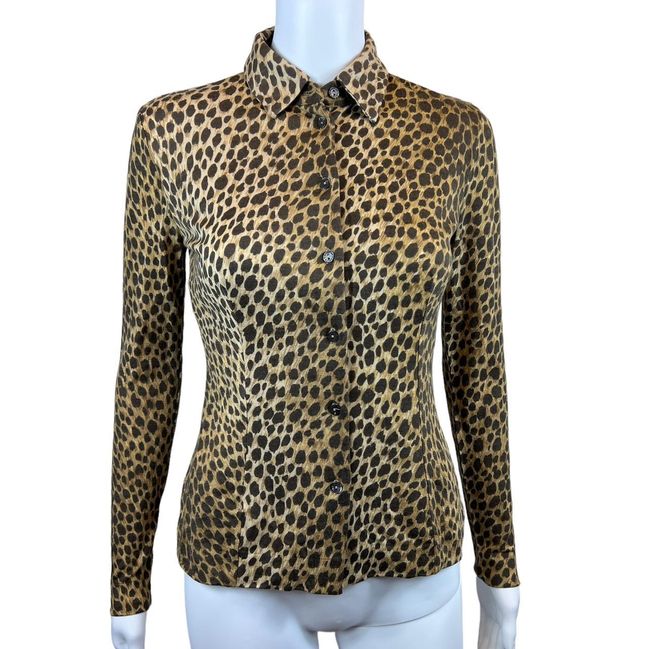 Dolce & Gabbana Leopard Print Button Up Blouse Top