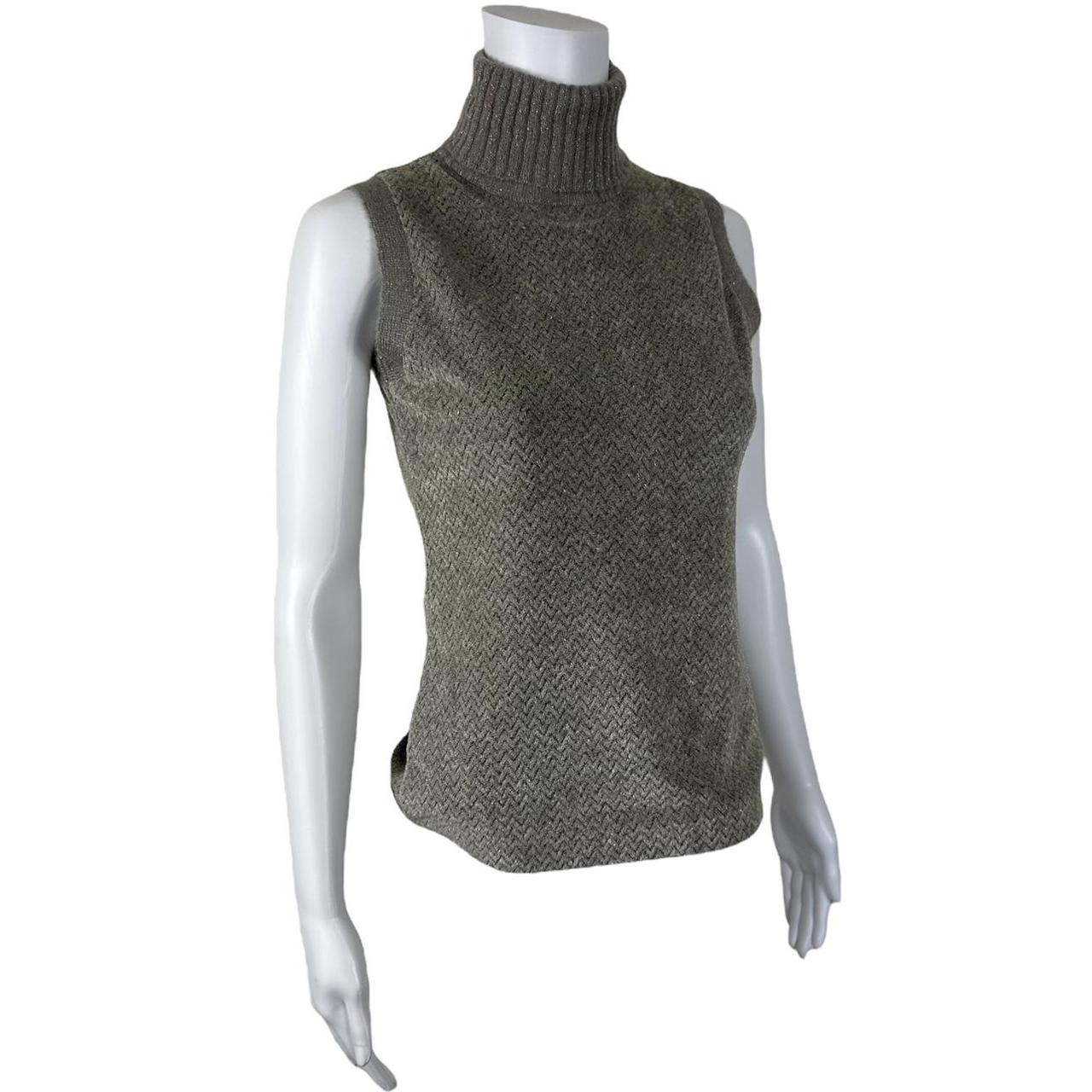 Jean Paul Gaultier Gray Knit Sleeveless Turtleneck Top