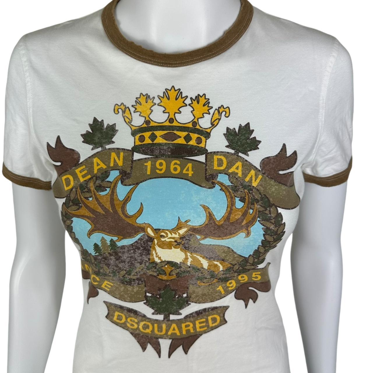 Dsquared2 Deer Logo Graphic Ringer T-Shirt - Outfit Repeater