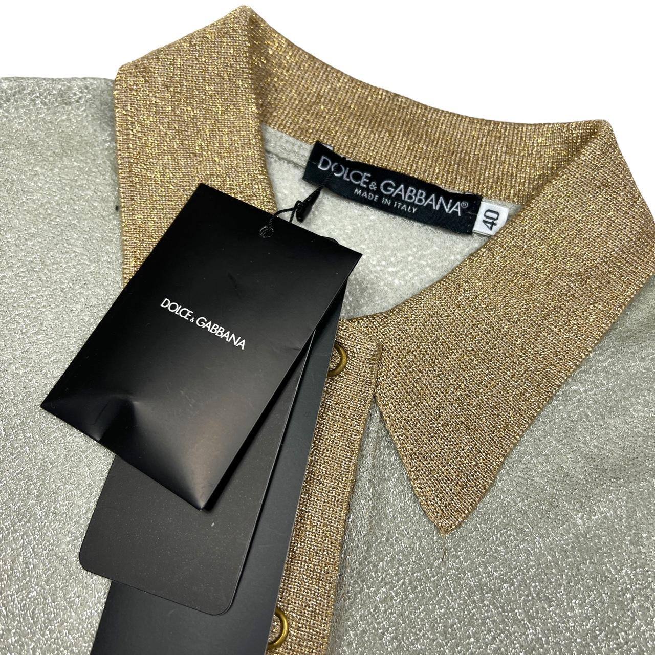 Dolce & Gabbana Silver and Gold Sheer Button Up Blouse - Outfit Repeater