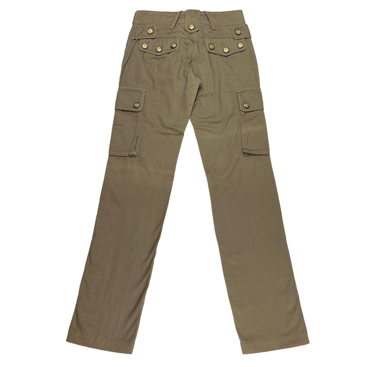 Dolce & Gabbana Khaki Low Rise Cargo Pants with Gold Buttons - Outfit Repeater