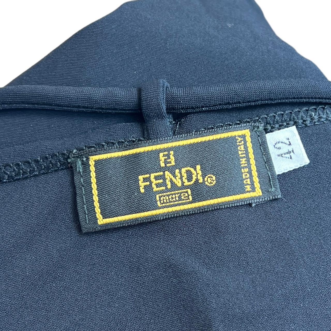 Fendi Mare black Strappy Crop Top with Logo Charm