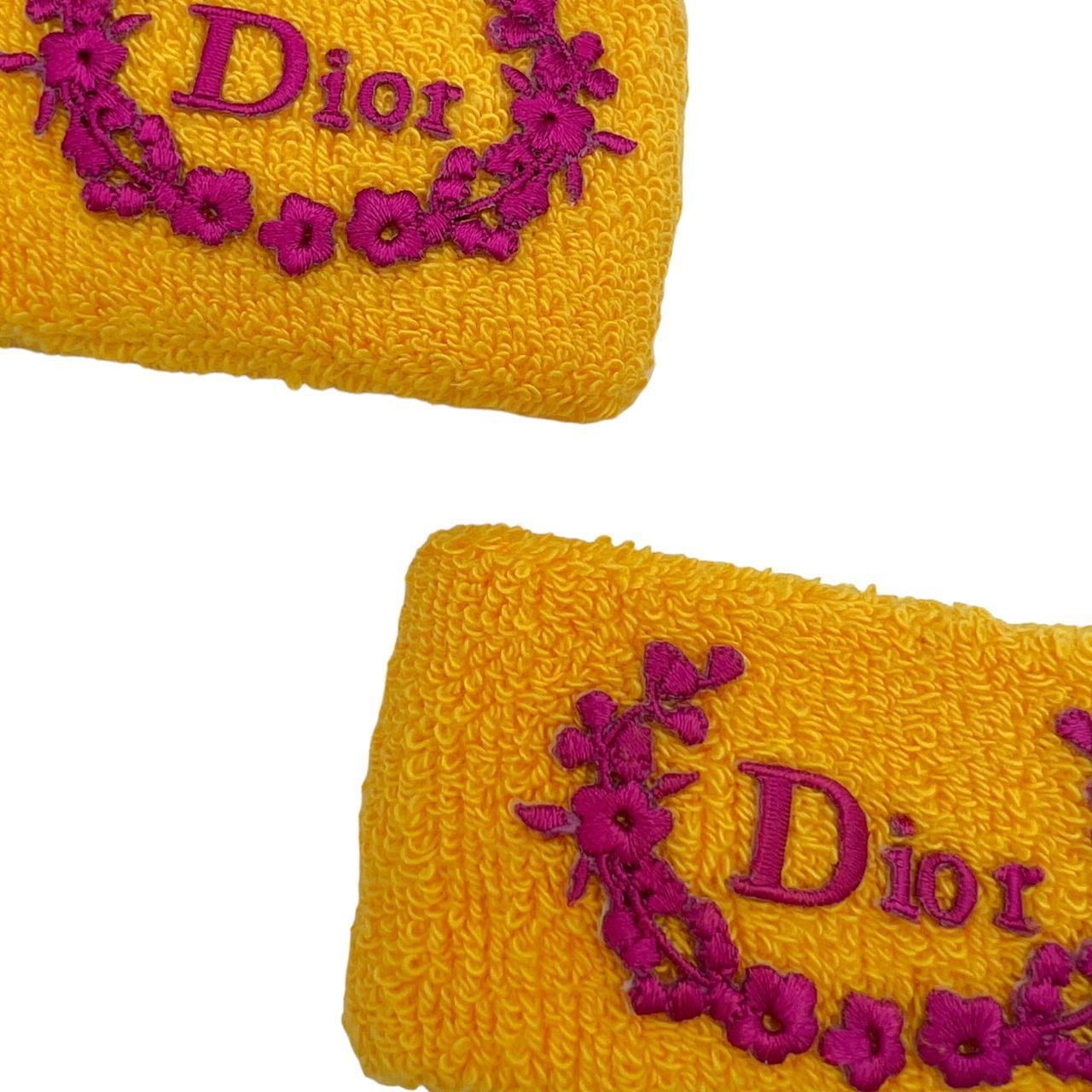 Christian Dior by John Galliano Autumn 2004 Pink and Orange Crest Logo Arm Band / Sweat Band - Outfit Repeater