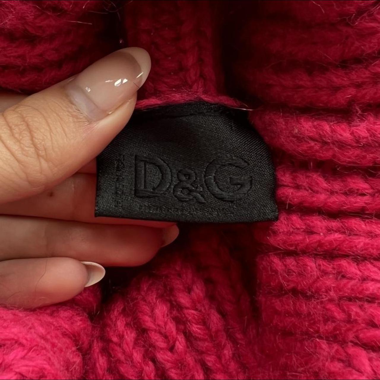 Dolce & Gabbana D&G Hot Pink Cropped Sleeveless Knit Turtleneck Sweater