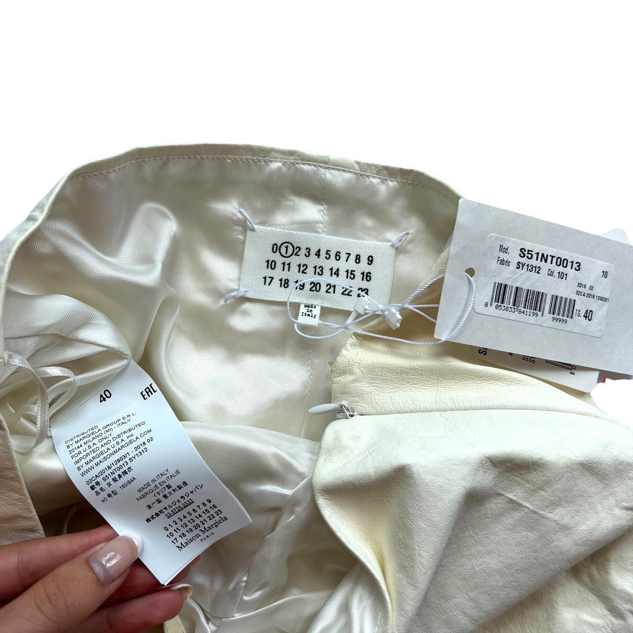 Maison Margiela FW 2018 SAMPLE Off-White Leather Ruched Bustier with Choker Style Collar - Outfit Repeater