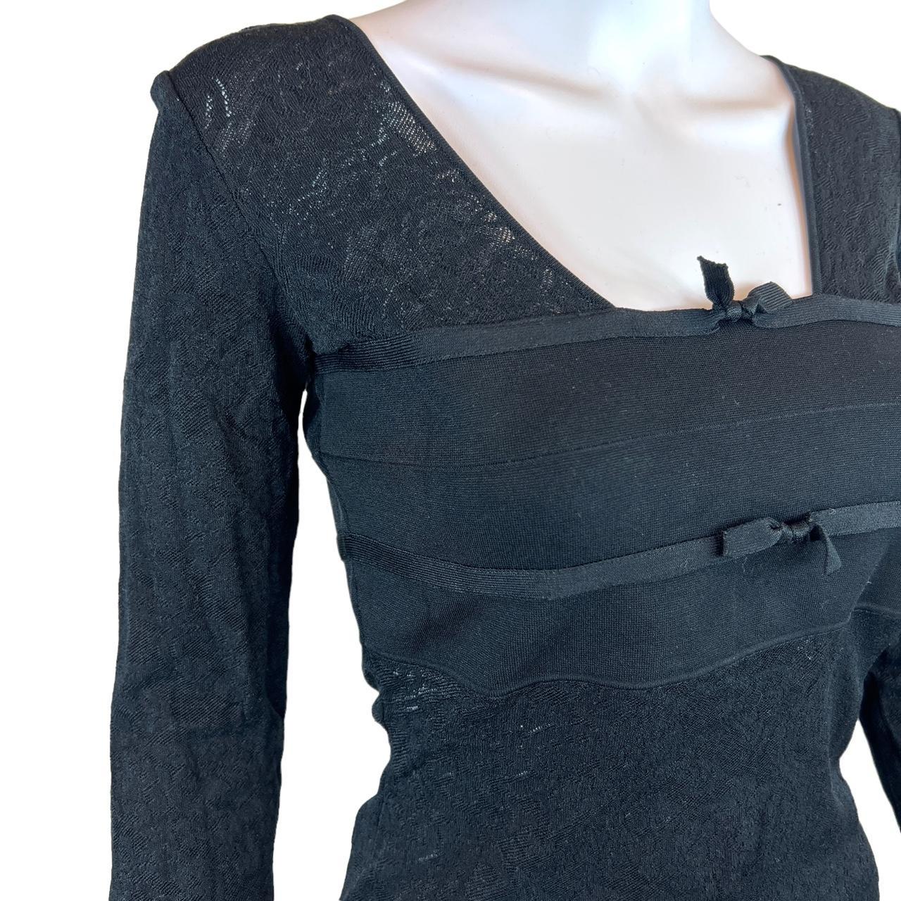 Christian Dior by John Galliano Autumn 2004 Semi Sheer Lace Mesh Longsleeve Top with Attached Bandeau - Outfit Repeater