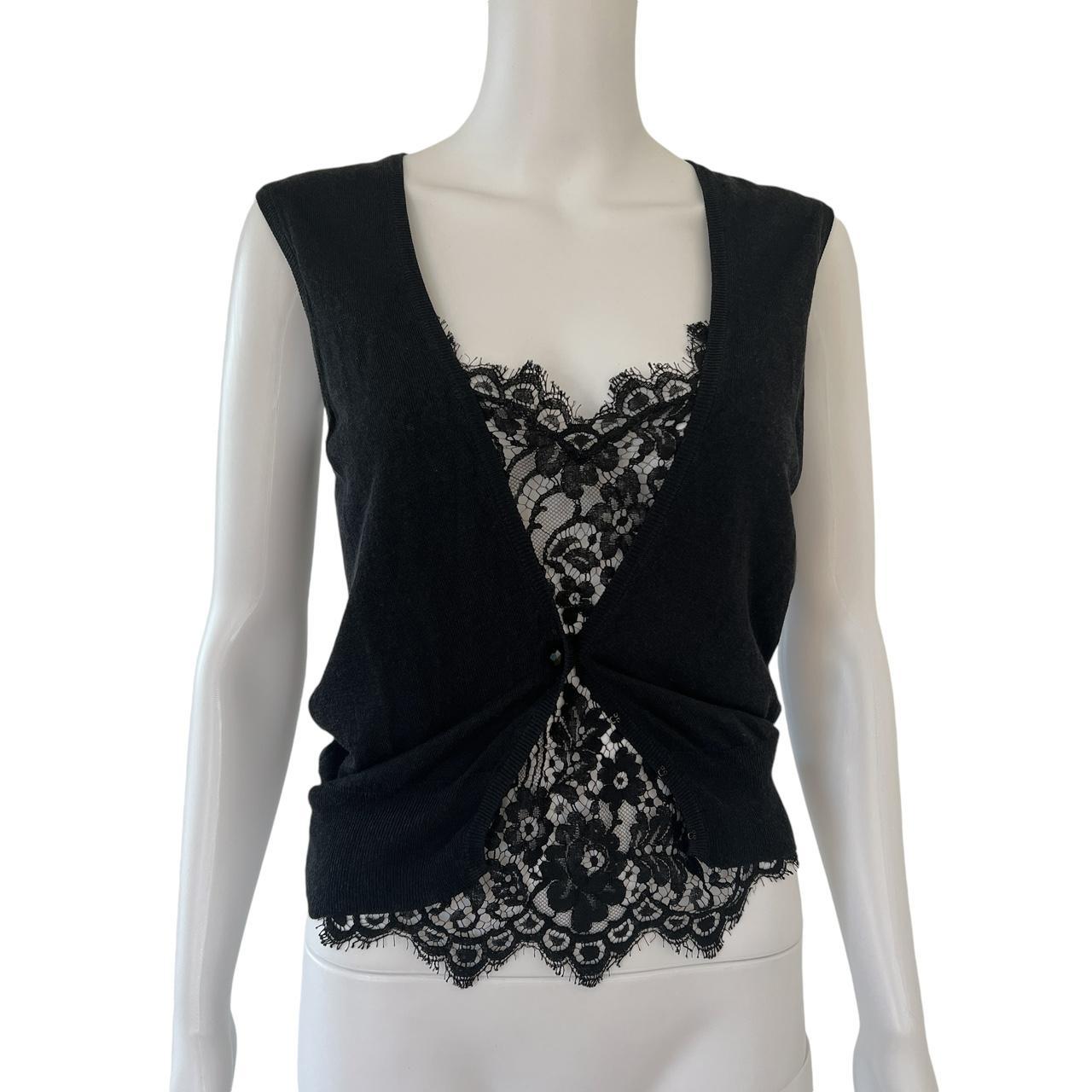 Dolce & Gabbana Lace & Knit Vest Top