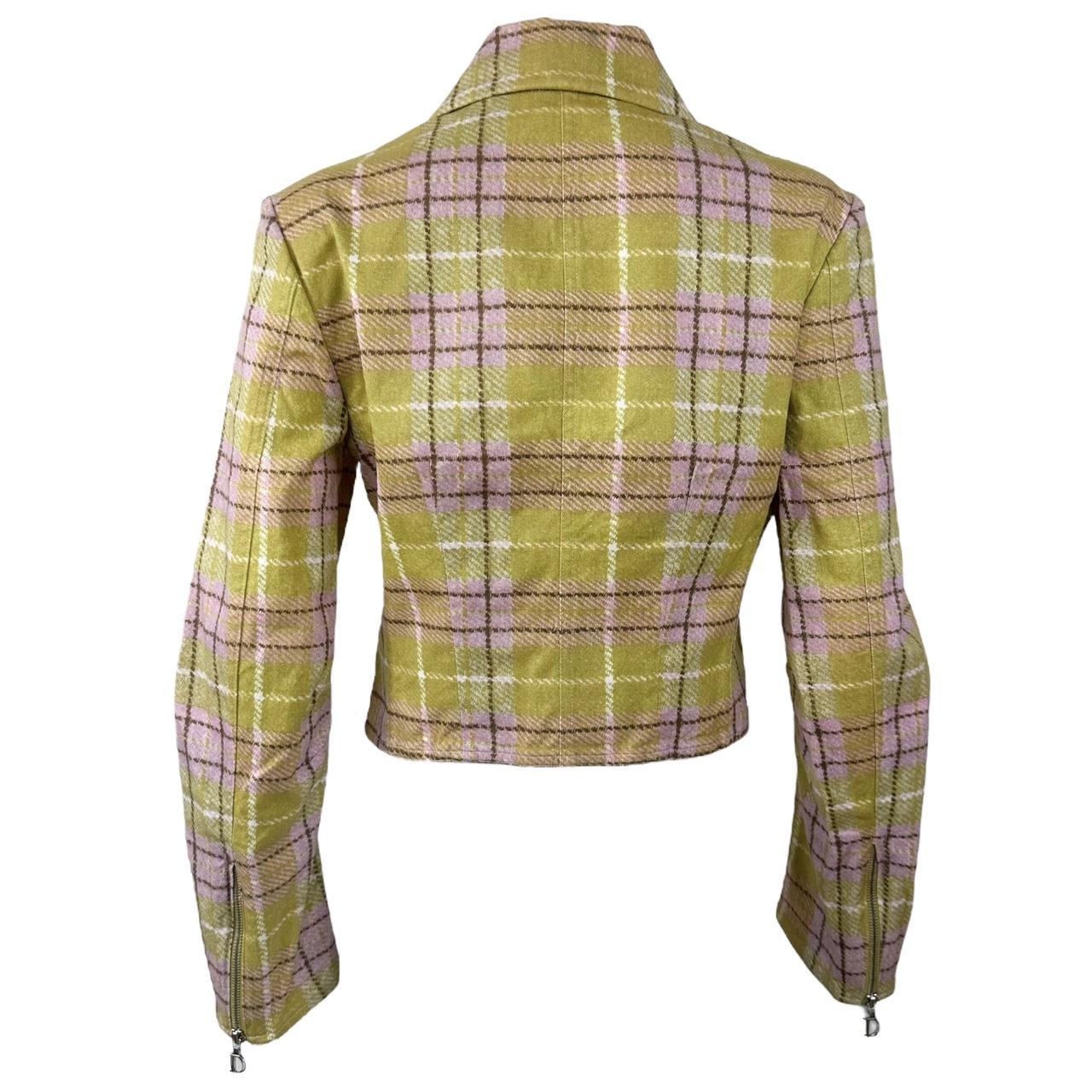 Christian Dior by John Galliano S/S 2001 Green & Pink Plaid Cropped Jacket