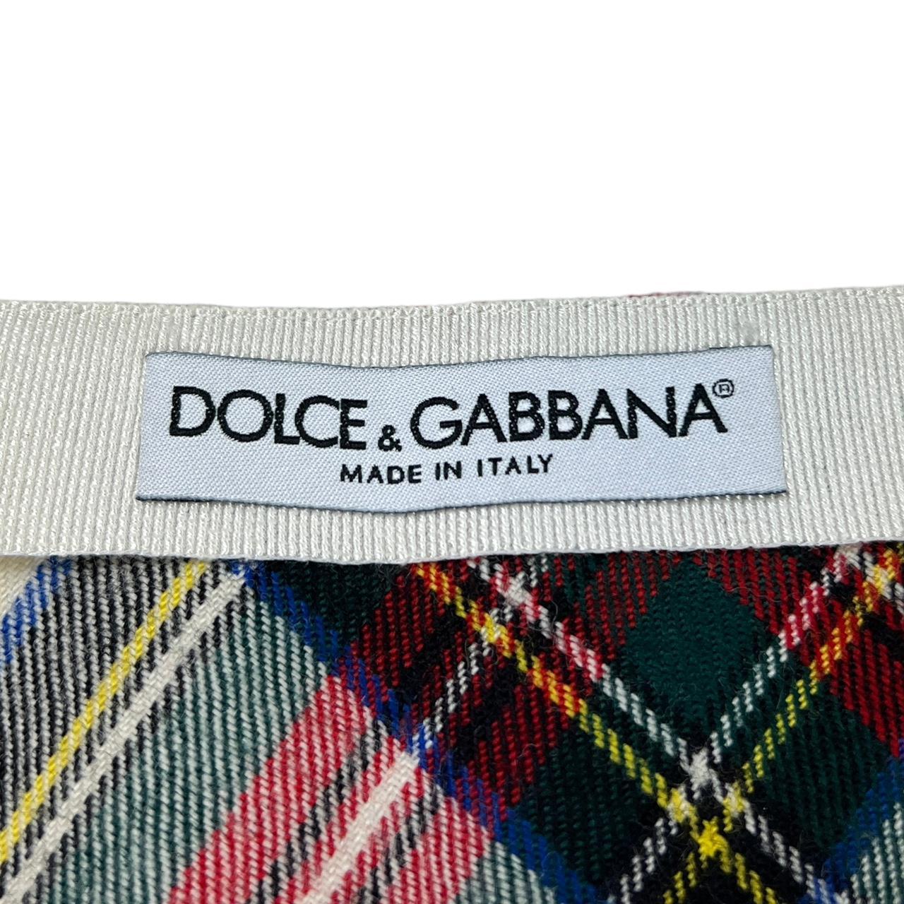 Dolce & Gabbana Plaid Print Wool Midi Skirt