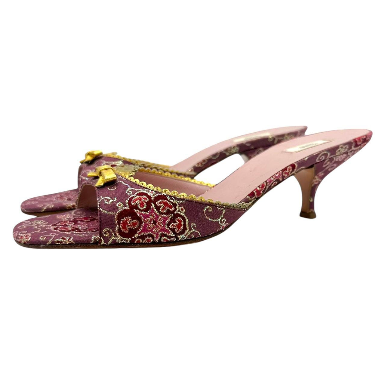 Prada Pink Brocade Princess Kitten Heels - Outfit Repeater