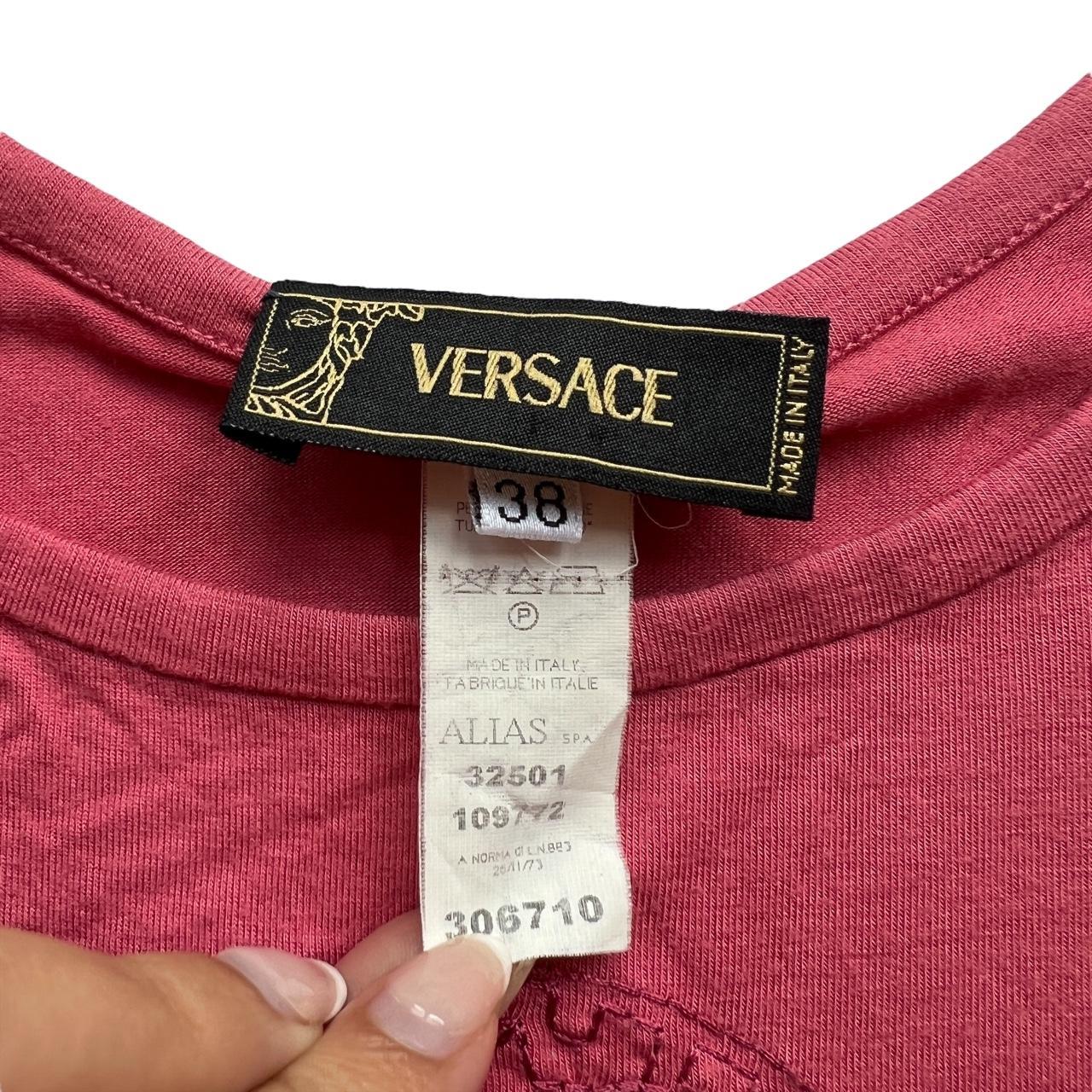 Versace Mainline Pink Tank Top with Medusa Embroidery