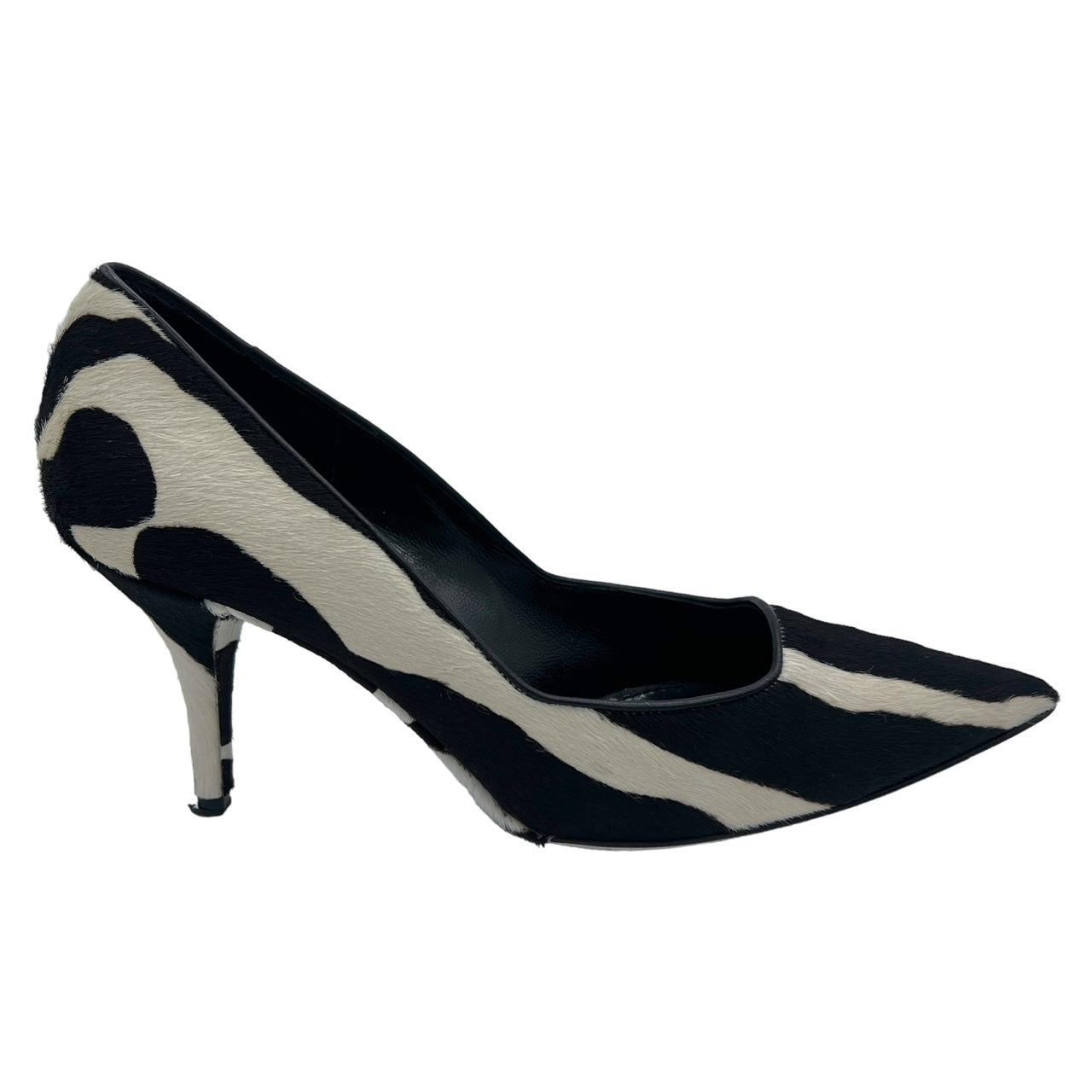 Dolce & Gabbana Zebra Print Ponyhair Pointed Toe Heels - Outfit Repeater