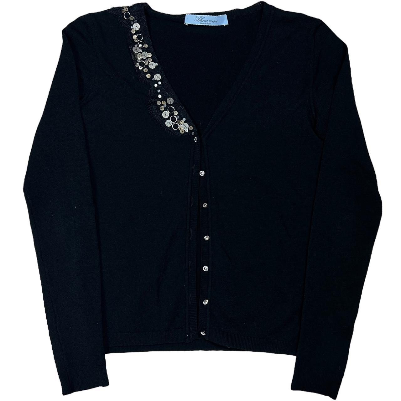 Blumarine Beaded Embellished Knit Top and Cardigan Set