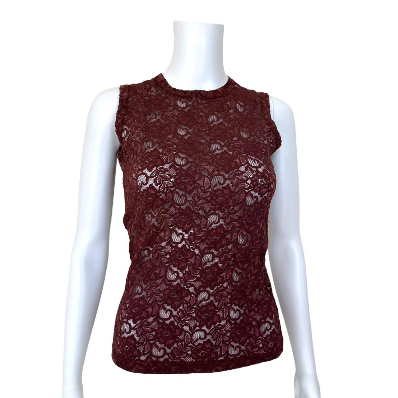 JPG by Jean Paul Gaultier  Burgundy Lace Tank Top