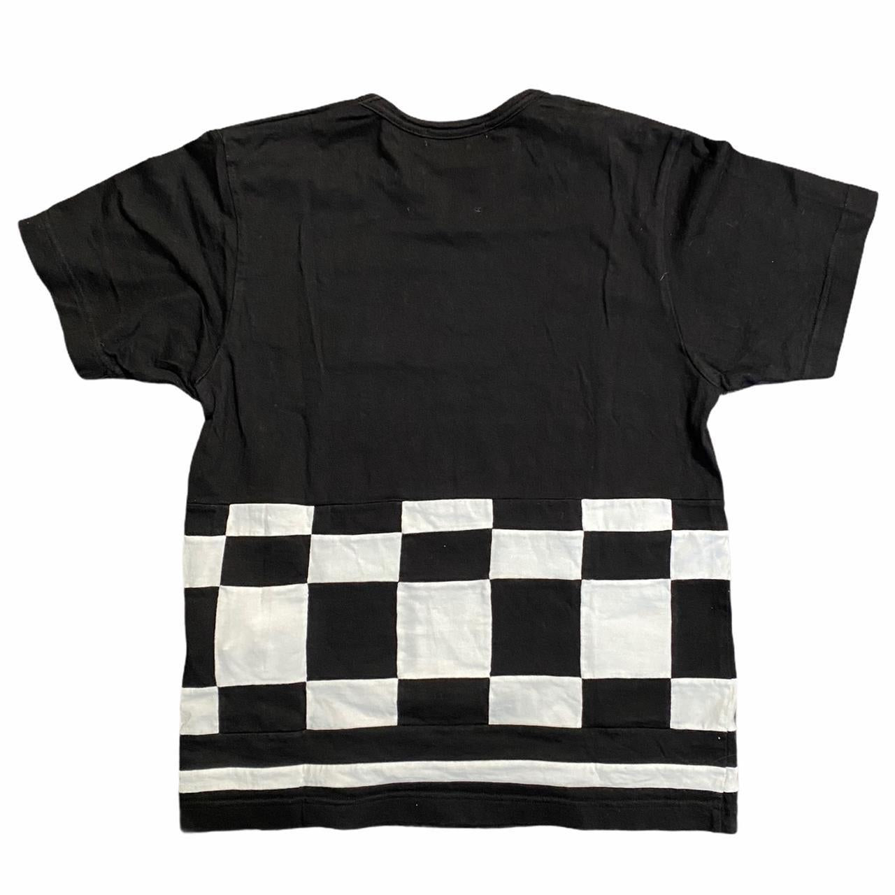 Comme des Garçons Black and White Checkered Cut and Sew T-Shirt