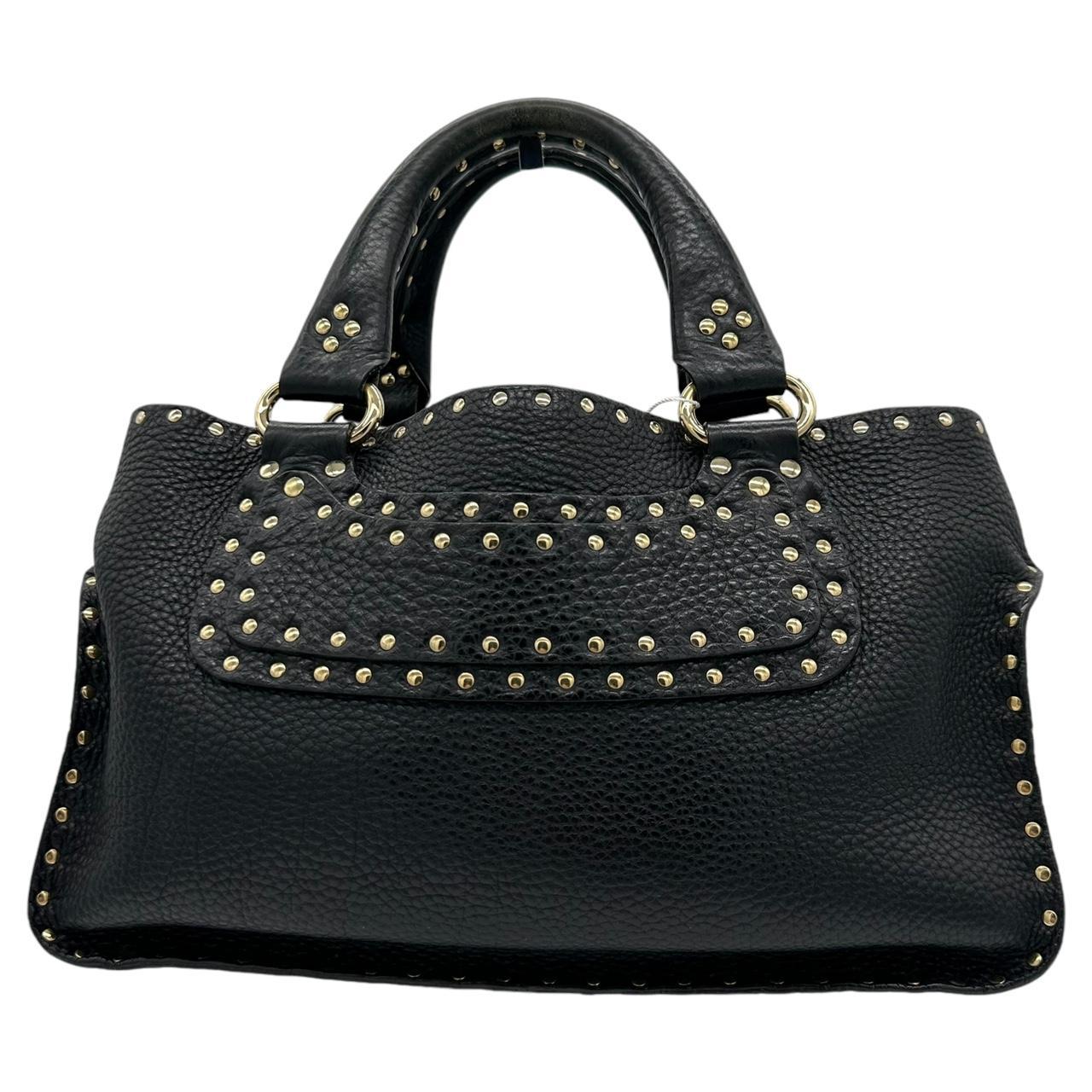 Celine Black Leather Studded Boogie Bag