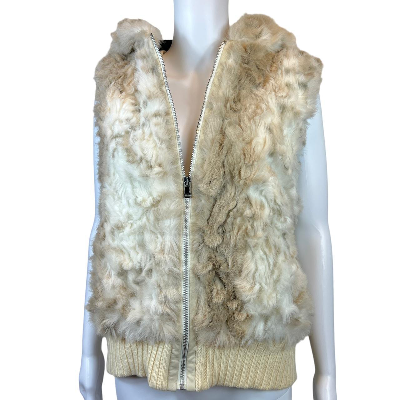 Miss Sixty Ivory Faux Fur Zip Up Vest - Outfit Repeater