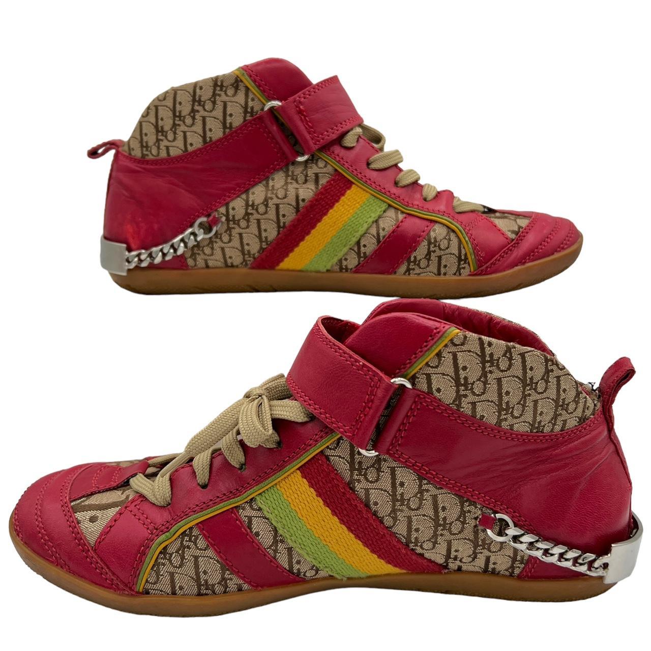 Christian Dior by John Galliano 2004 Rasta Trotter Monogram Mid Top Sneakers