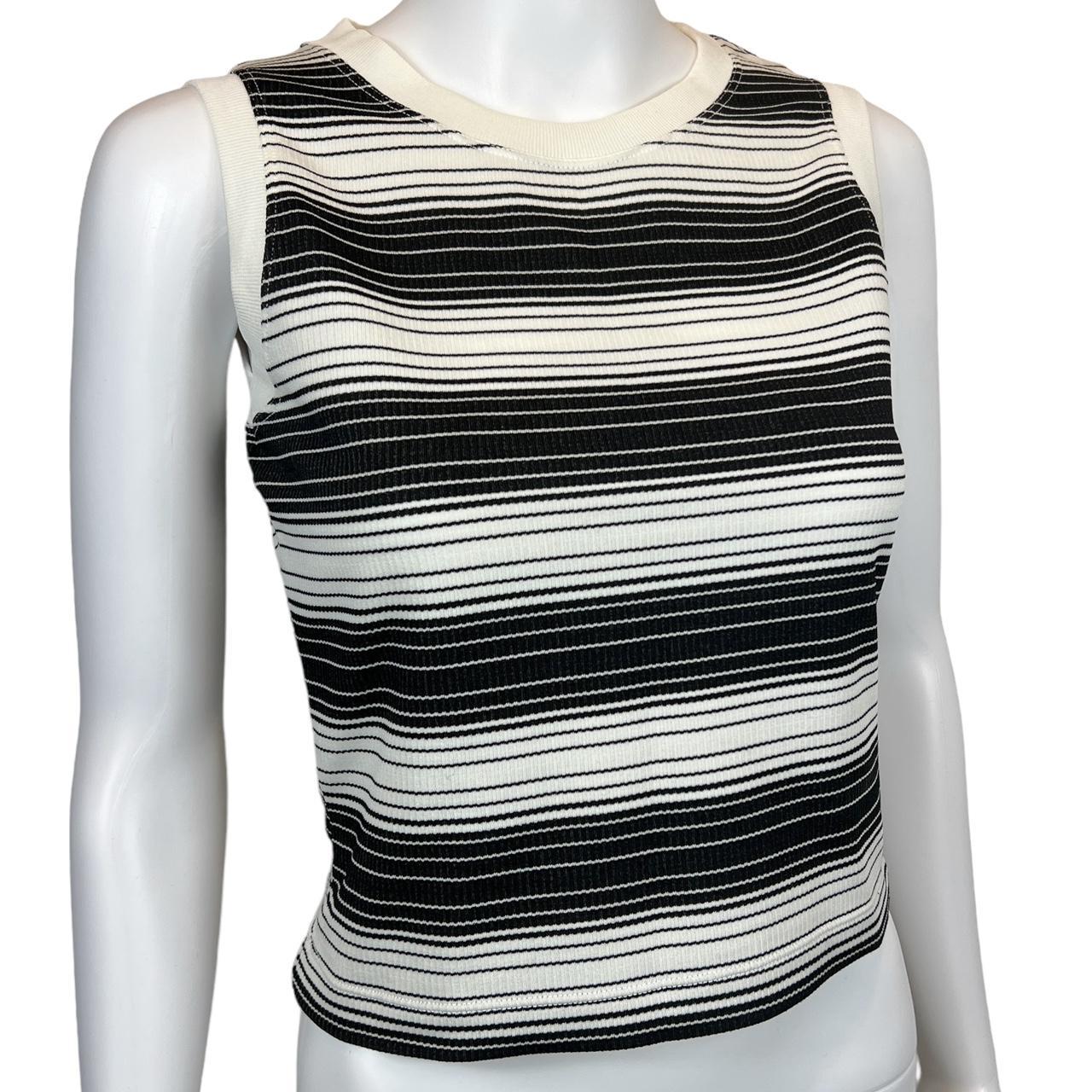 Moschino Jeans Black and White Striped Tank Top - Outfit Repeater