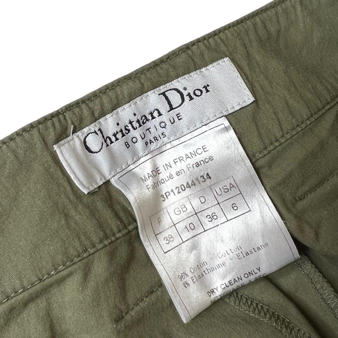 Christian Dior Spring 2003 By John Galliano Khaki Green Bondage Style Capri Pants