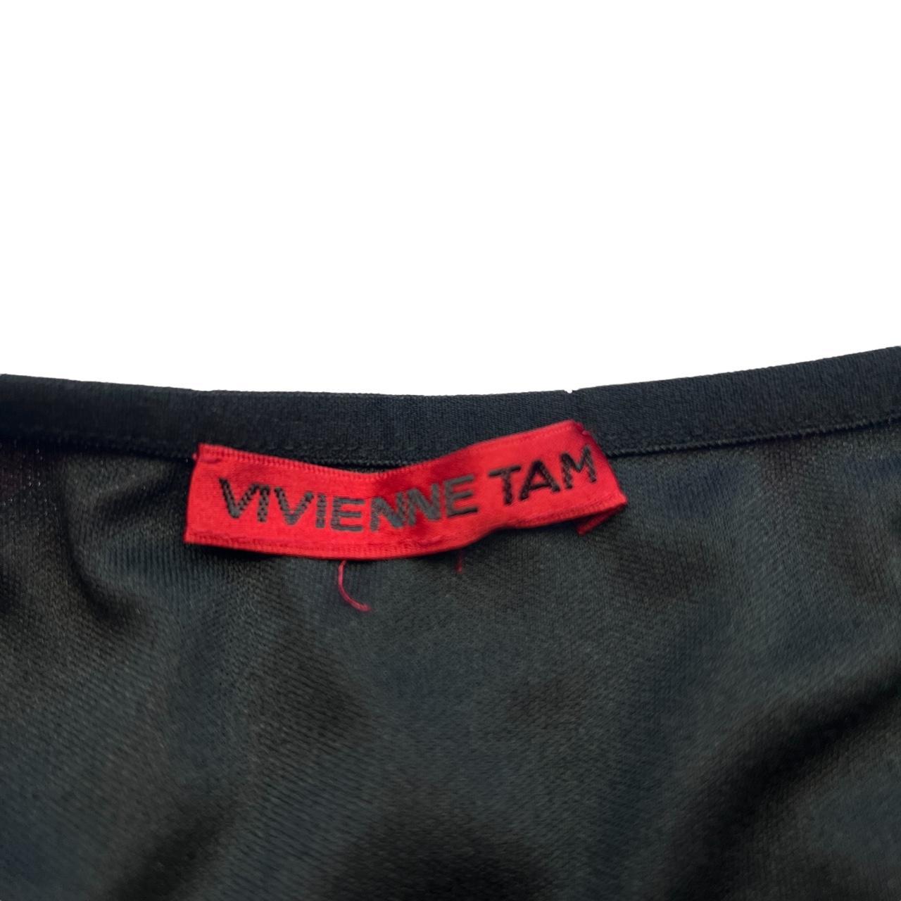 VIVIENNE TAM Black and Red Printed Mesh Tiered Ruffle Midi Skirt - Outfit Repeater