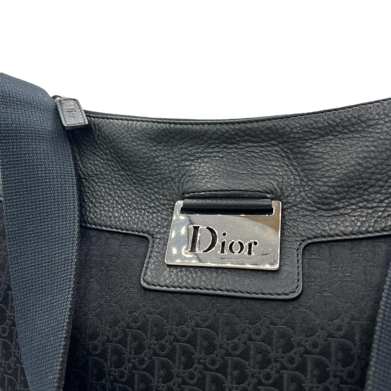 Dior Black Canvas Monogram Crossbody Satchel Bag