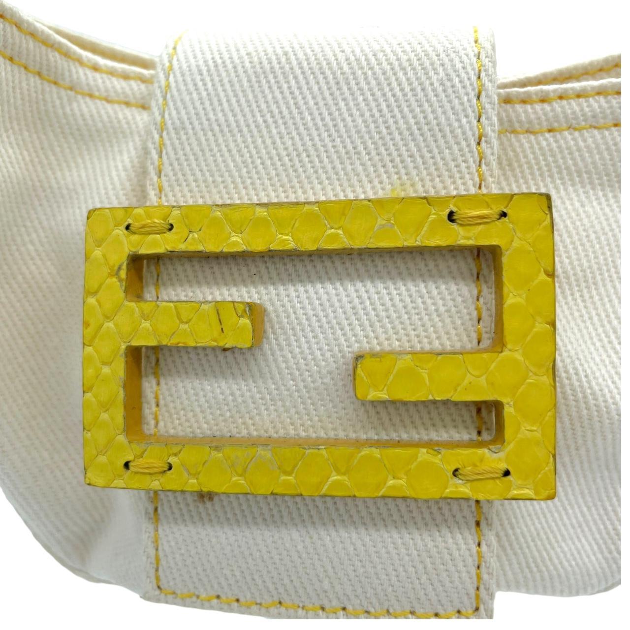 Fendi White Denim & Python Micro Croissant Bag - Outfit Repeater