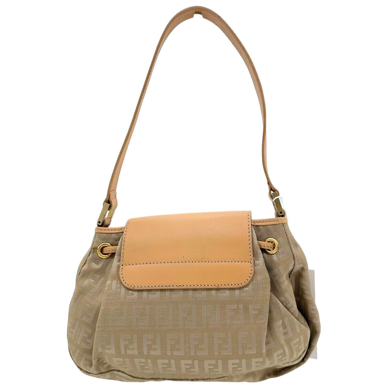 Fendi Mini Bucket Shoulder Bag Gold Zucchino Monogram