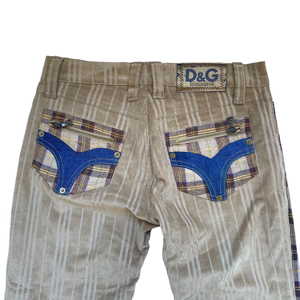 Dolce & Gabbana D&G Western Inspired Plaid, Denim, and Corduroy Pants - Outfit Repeater
