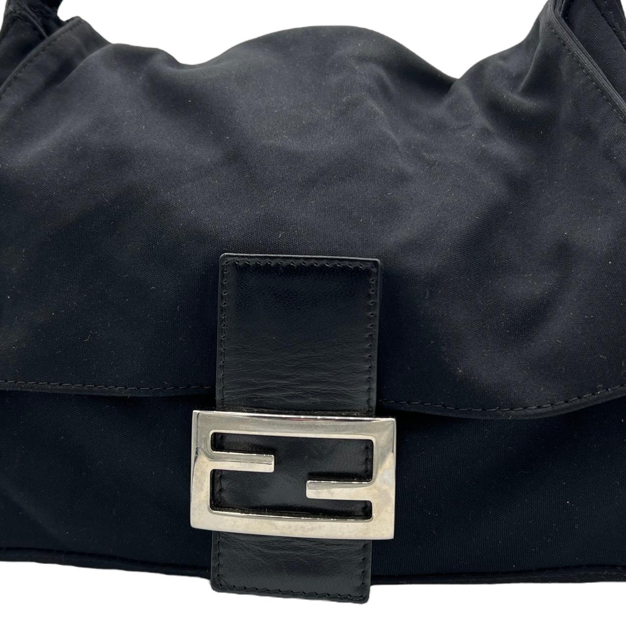 Fendi Black Neoprene Mama Baguette Shoulder Bag