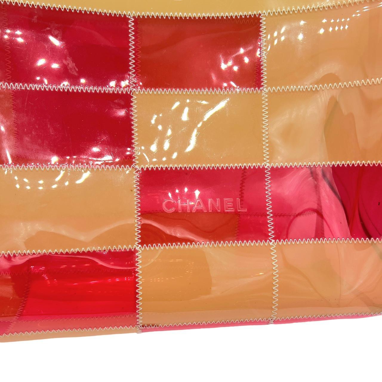 Chanel Quilted Pink Beige PVC Tote Bag