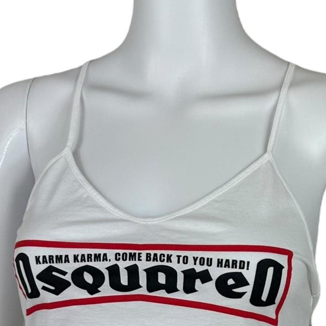 Dsquared2 Cropped Tank Top White Lace Up Back