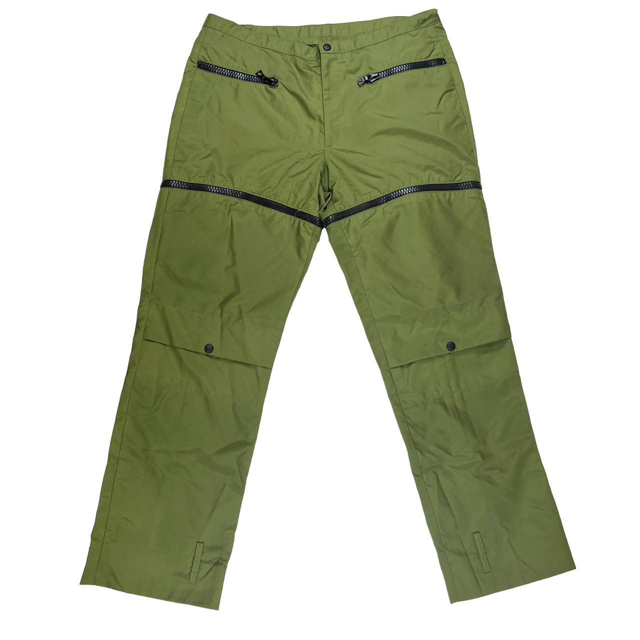 Miu Miu Khaki Green Nylon Zippered Track Pants - Outfit Repeater