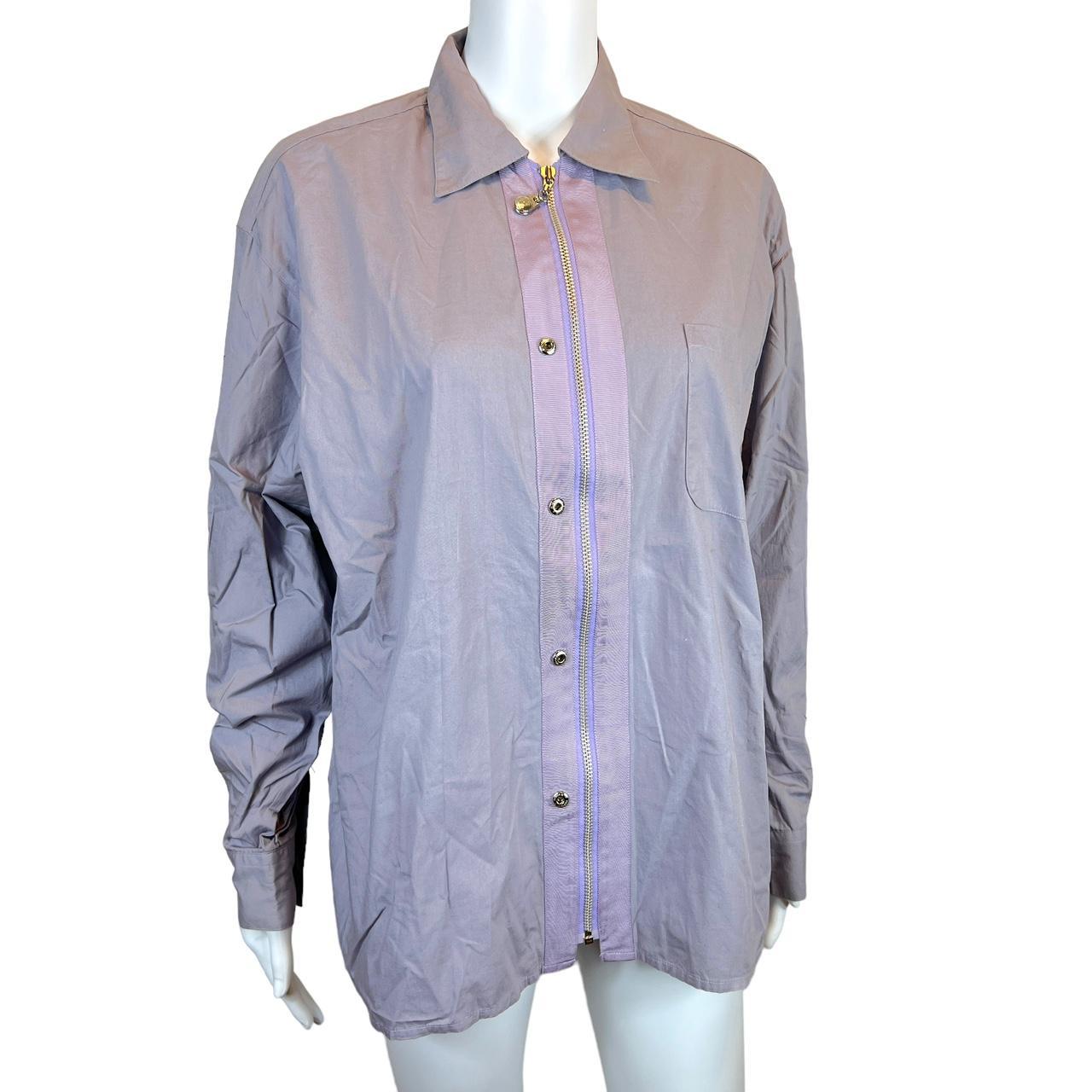 Junior Gaultier By Jean-Paul Gaultier Dusty Purple Oversized Zip Up Blouse Top