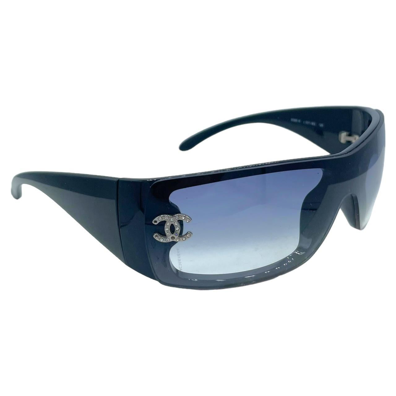 Chanel 5088 Gradient Sunglasses Black Crystal Logo