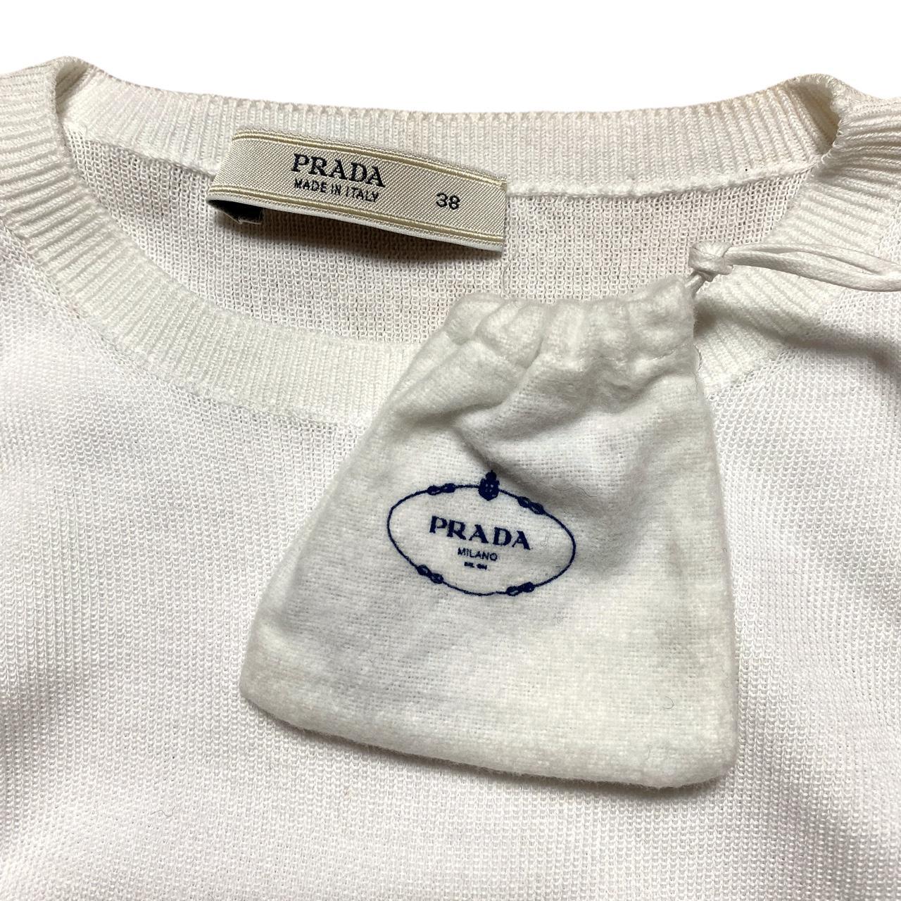 Prada White Cotton Knit Ruched Side Sleeveless Tank - Outfit Repeater