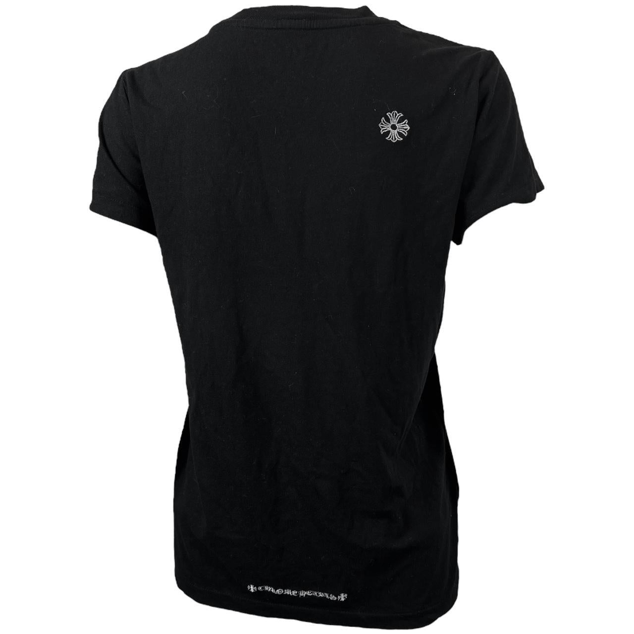 Chrome Hearts Black Embroidered Dagger Logo T-Shirt