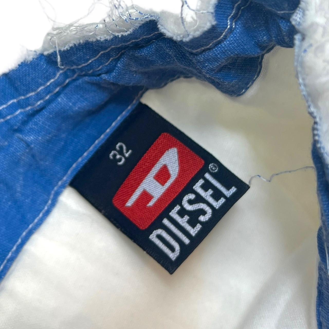 Diesel White Wide Leg Cotton Parachute Pants