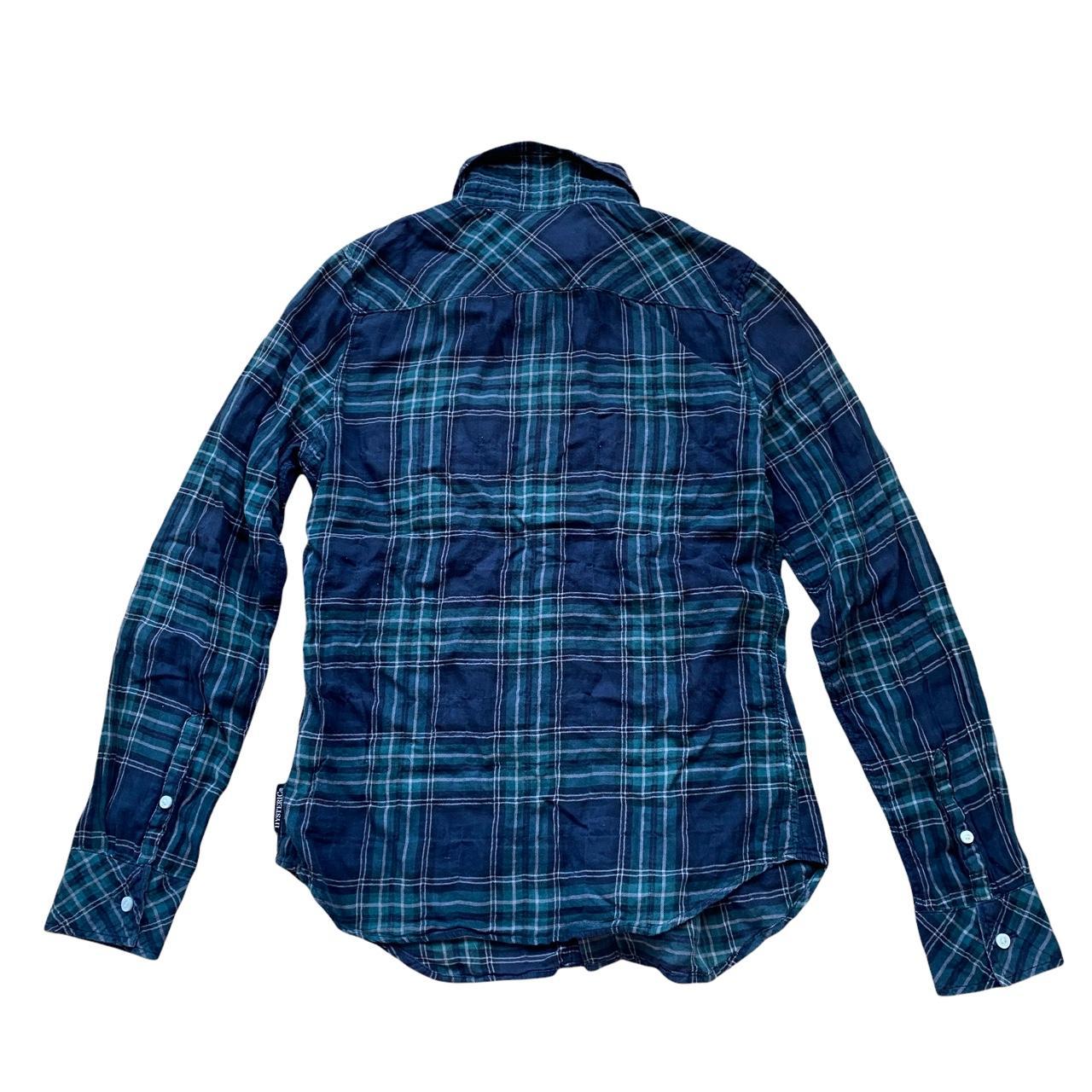 Hysteric Glamour Embroidered Blue and Green Plaid Shirt