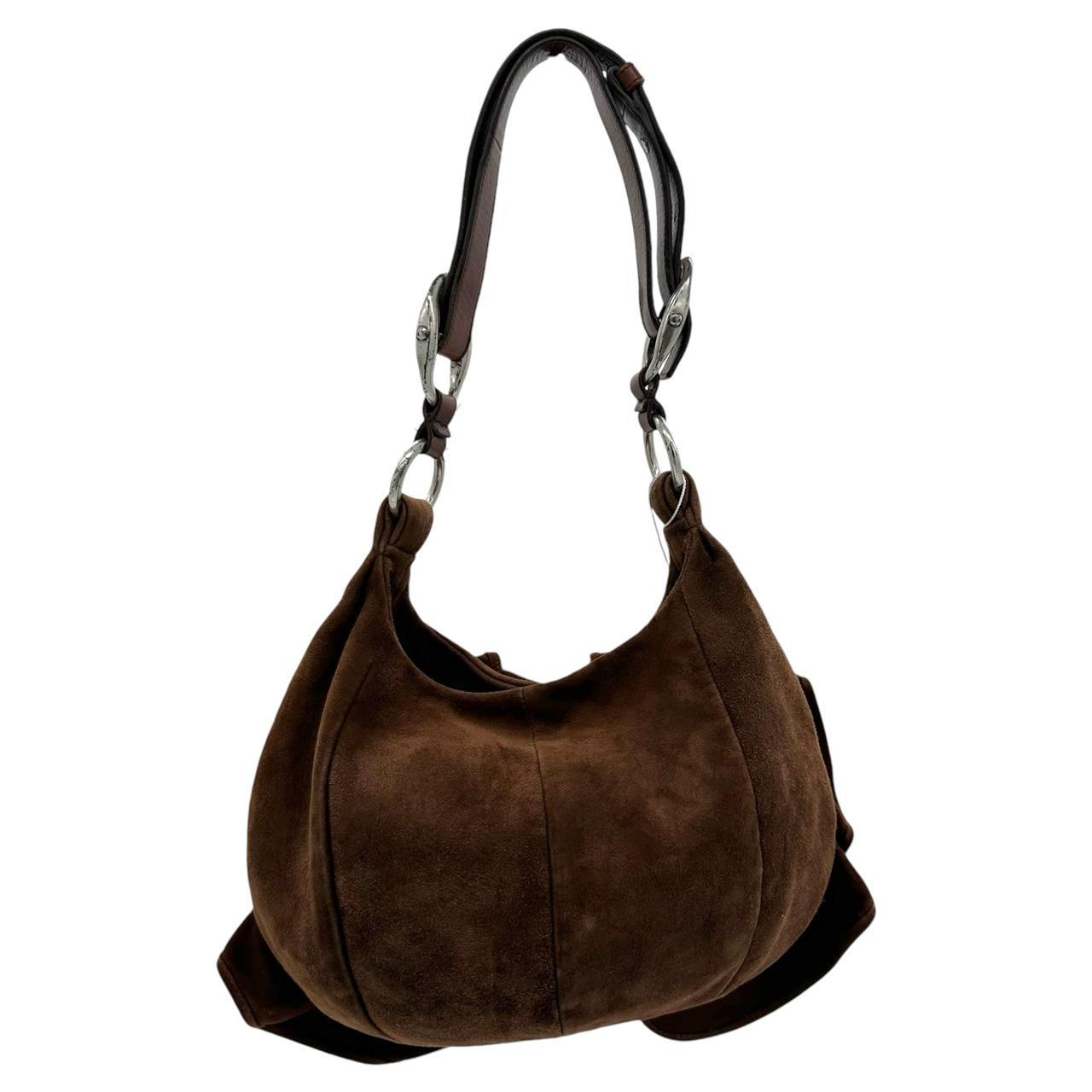 Yves Saint Laurent Brown Suede Nadja Rose Shoulder Bag - Outfit Repeater