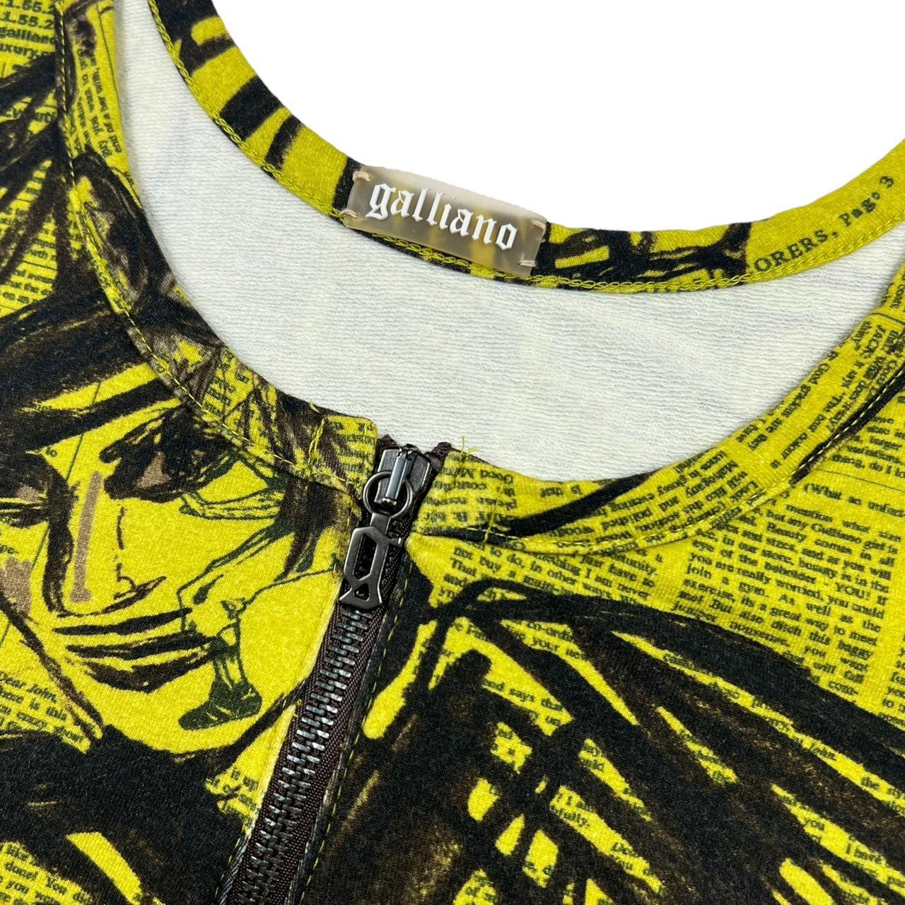 Galliano by John Galliano Green Newspaper Print Tank Top - Outfit Repeater