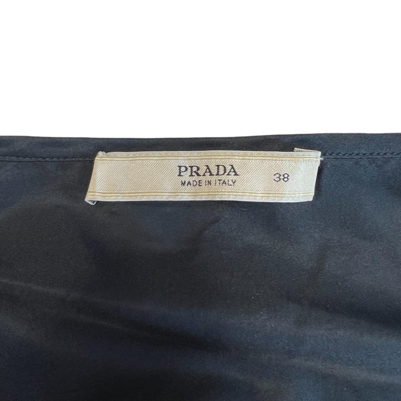 Prada black Silk Structured Short Sleeve Blouse