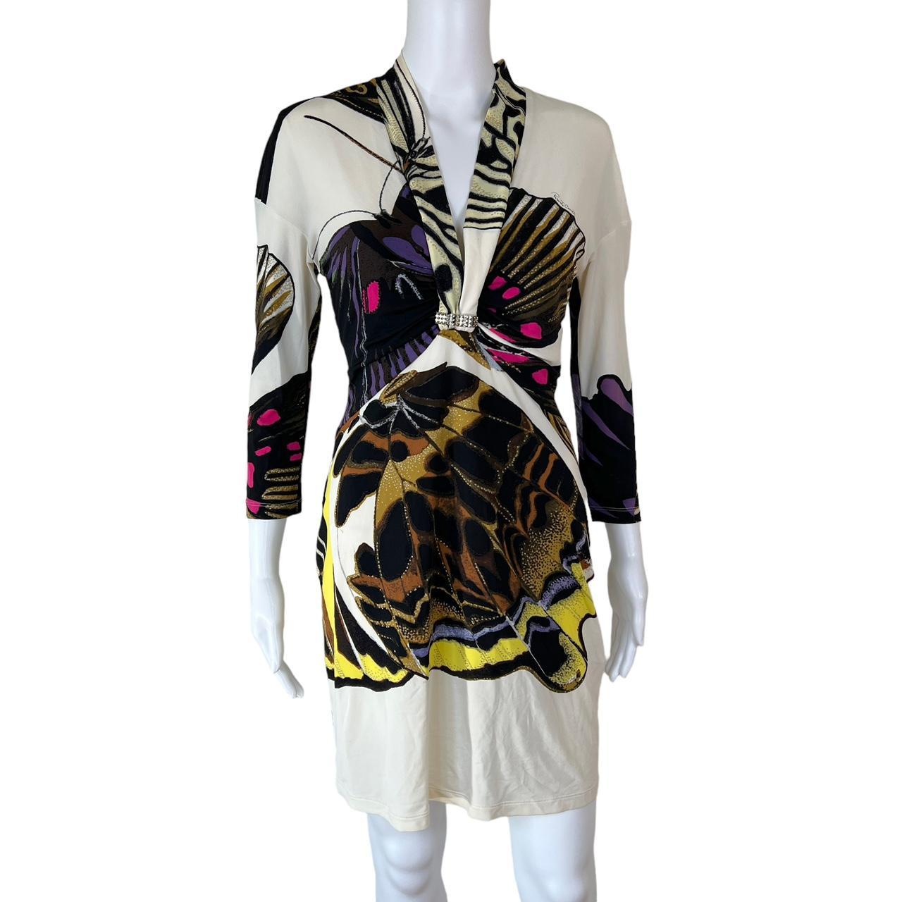 Roberto Cavalli Butterfly Printed Midi Dress