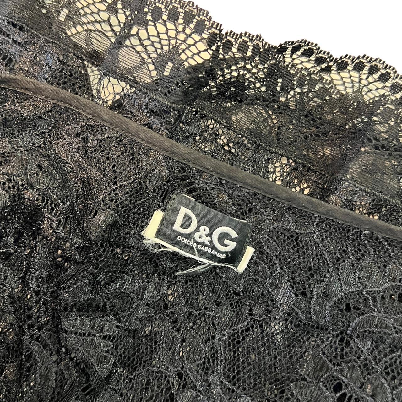 Dolce & Gabbana Black Semi-Sheer Lace Blouse