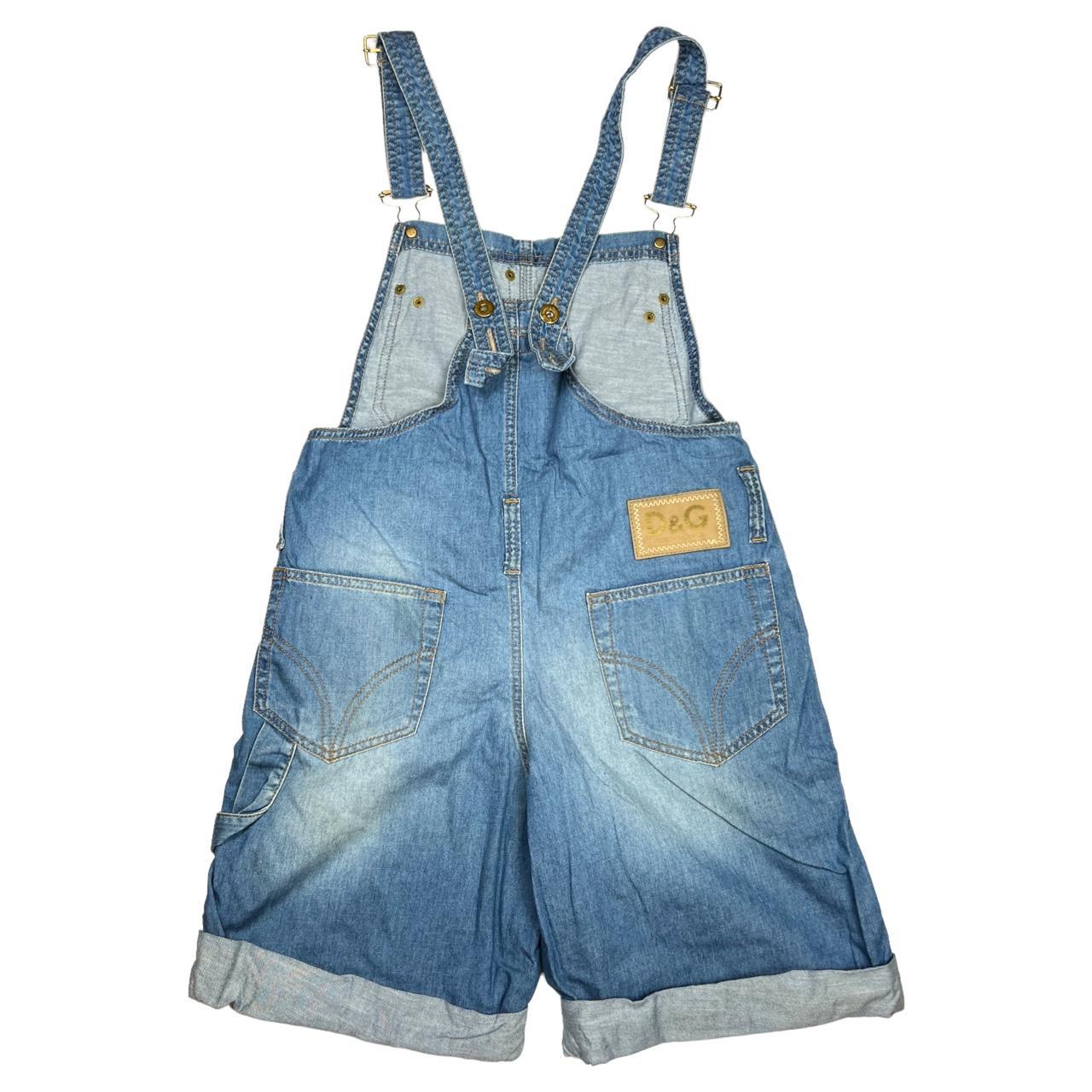 Dolce & Gabbana Light Wash Denim Short Overalls