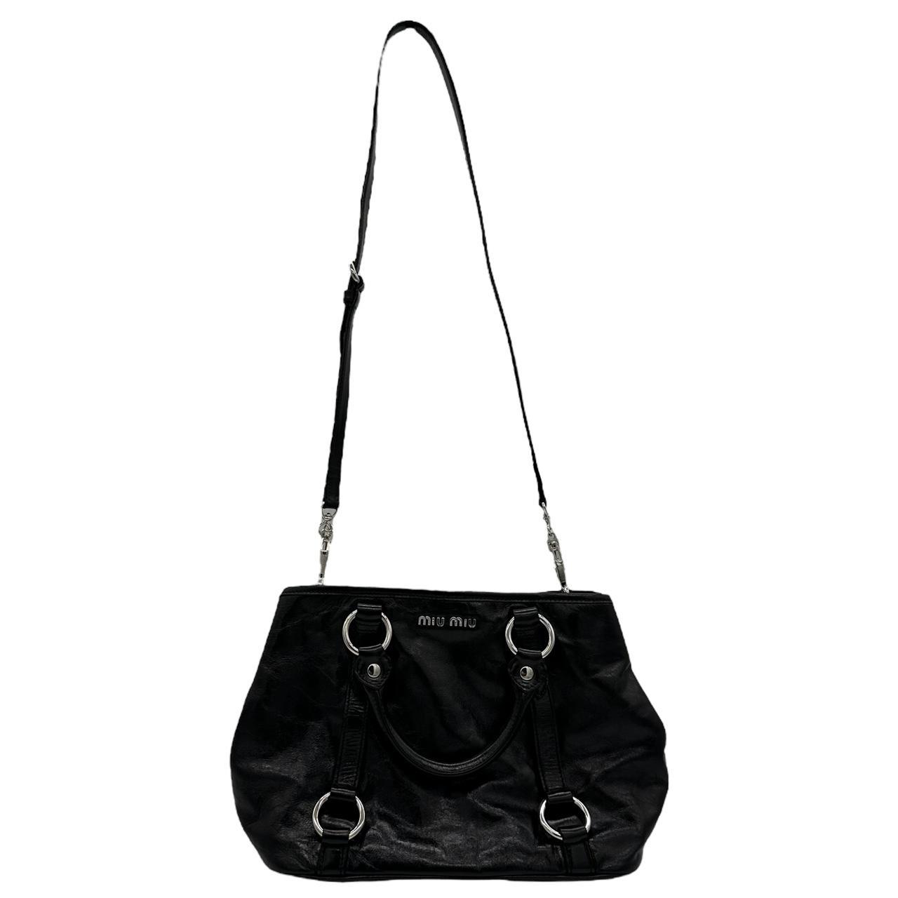 Miu Miu Black Leather Crossbody Shoulder Bag