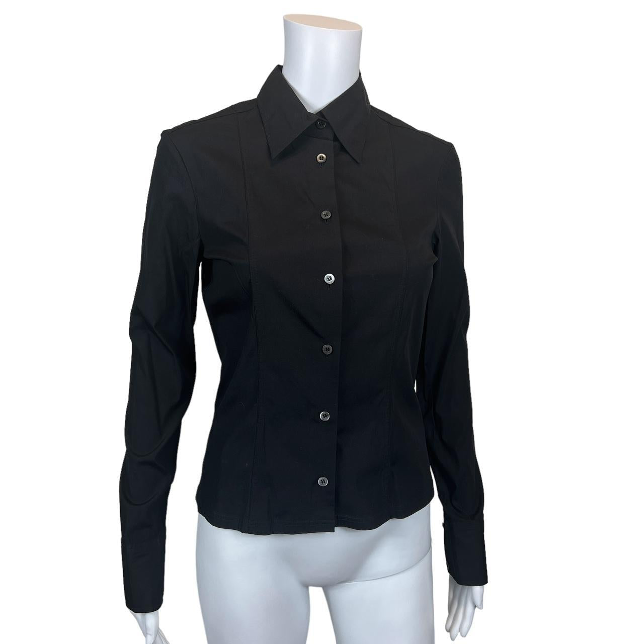 Gucci By Tom Ford 1999 Black Silk Blend Button Up Blouse - Outfit Repeater