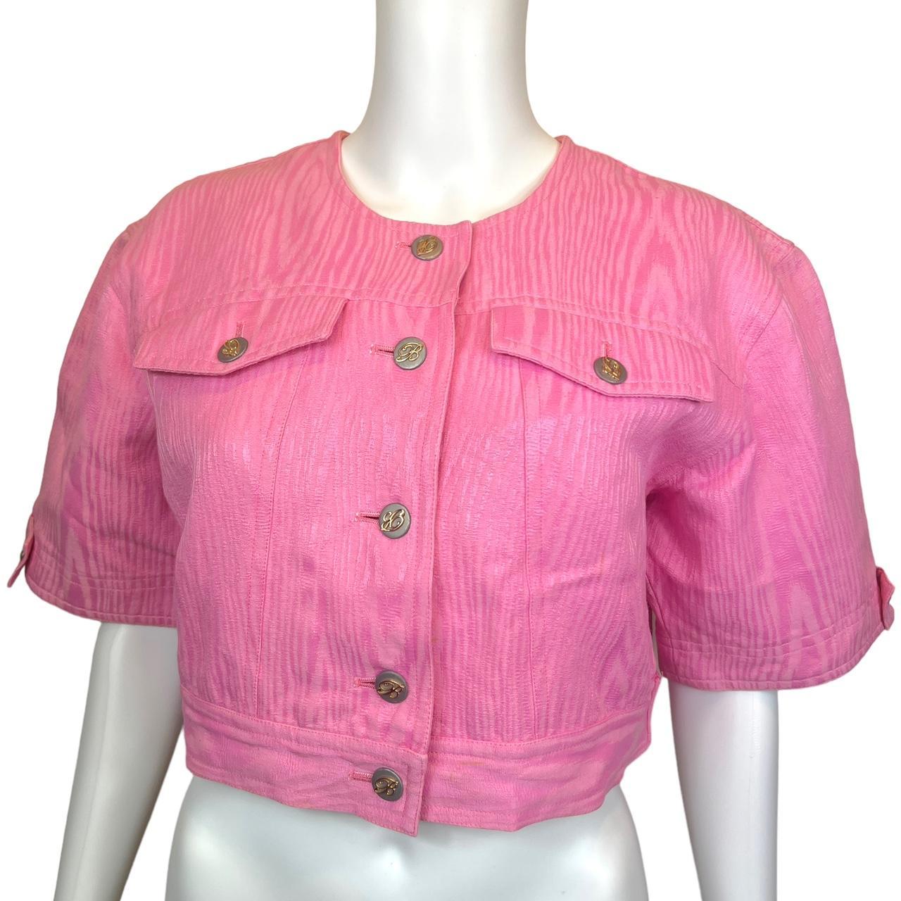 Blumarine Pink Cropped Button Up Top - Outfit Repeater
