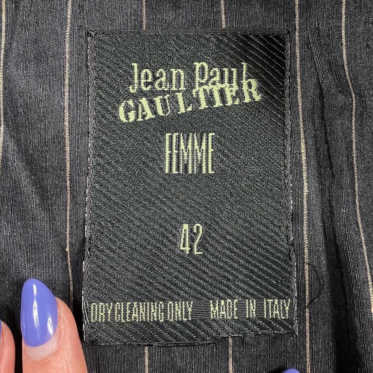 Jean Paul Gaultier Femme Black Pinstriped Mid-Length Trench Coat / Blazer - Outfit Repeater